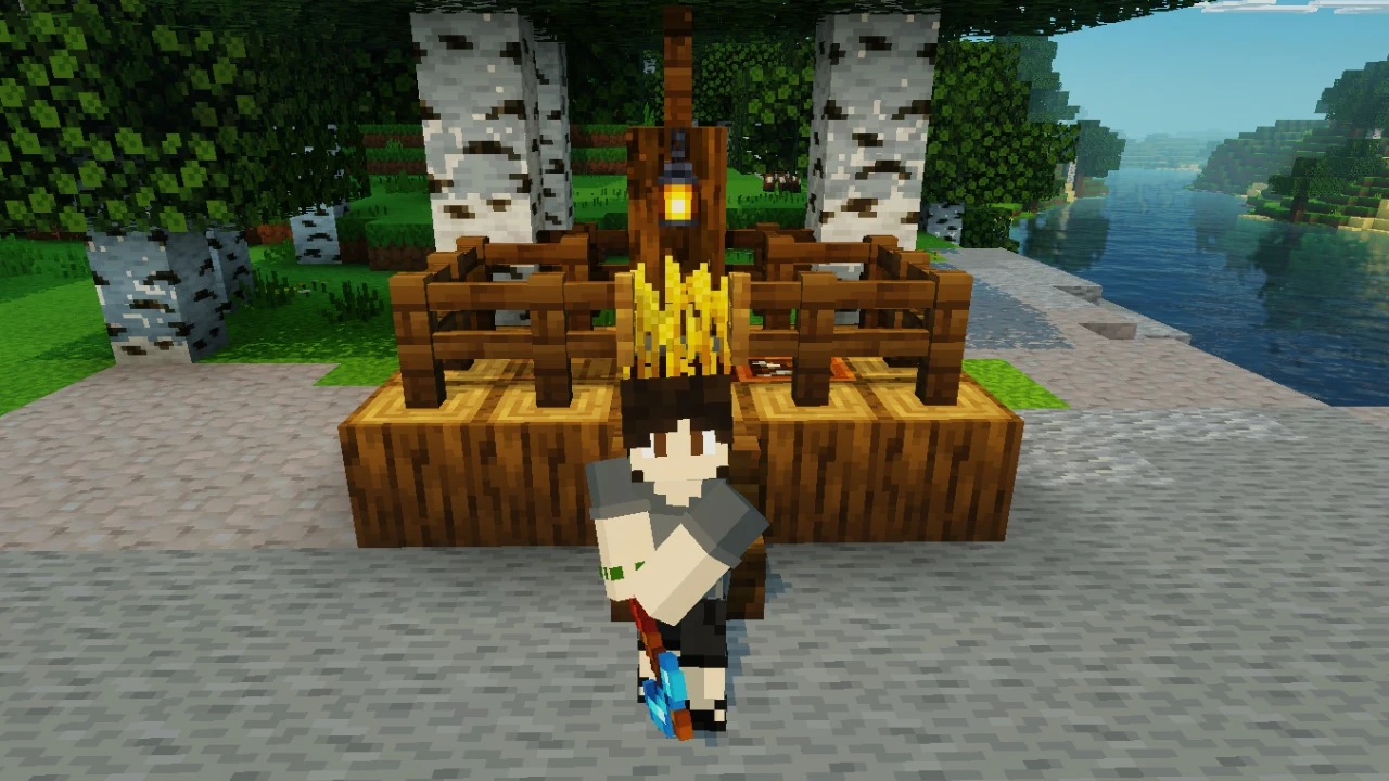 Gariion trabalhando em uma Farm de Trigo no Minecraft