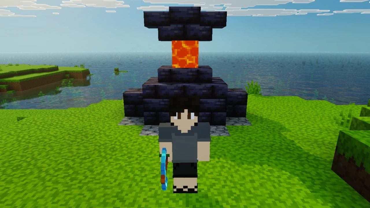Garion fazendo Farms no Minecraft