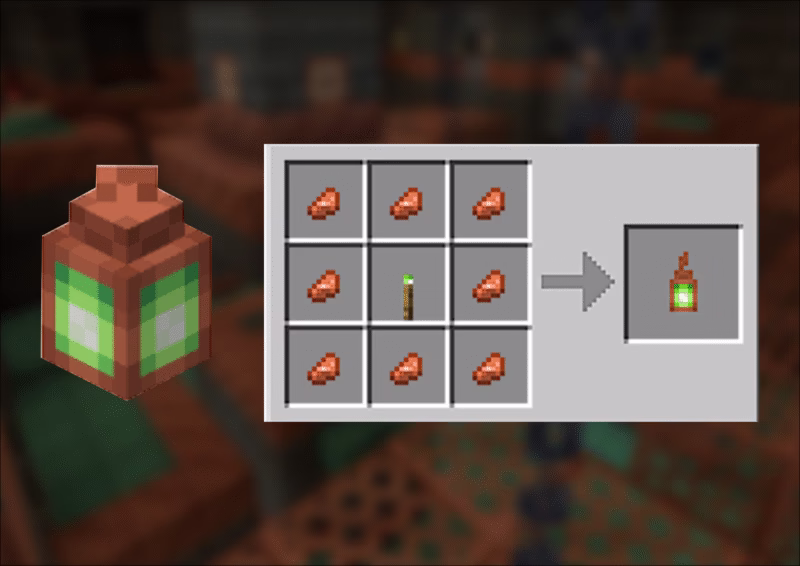 Receita de lanterna de cobre no Minecraft