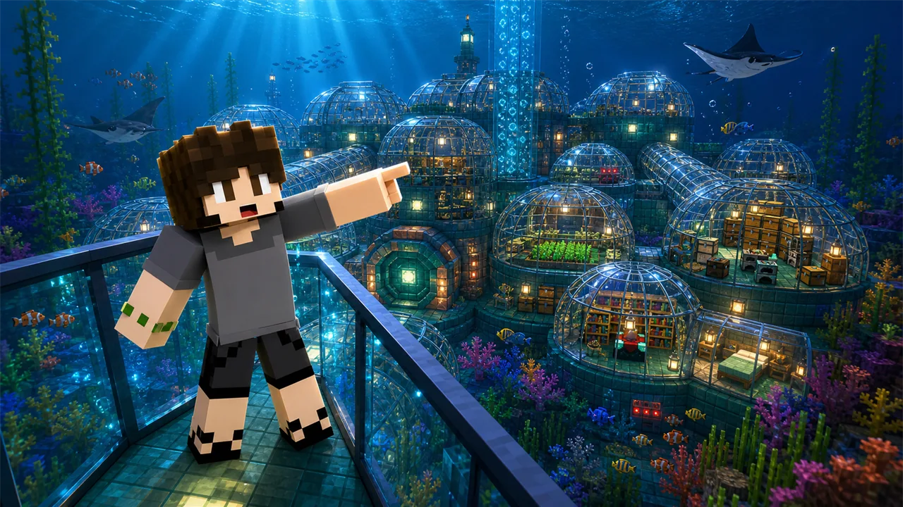Base submarina funcional no Minecraft: projeto completo (2026)