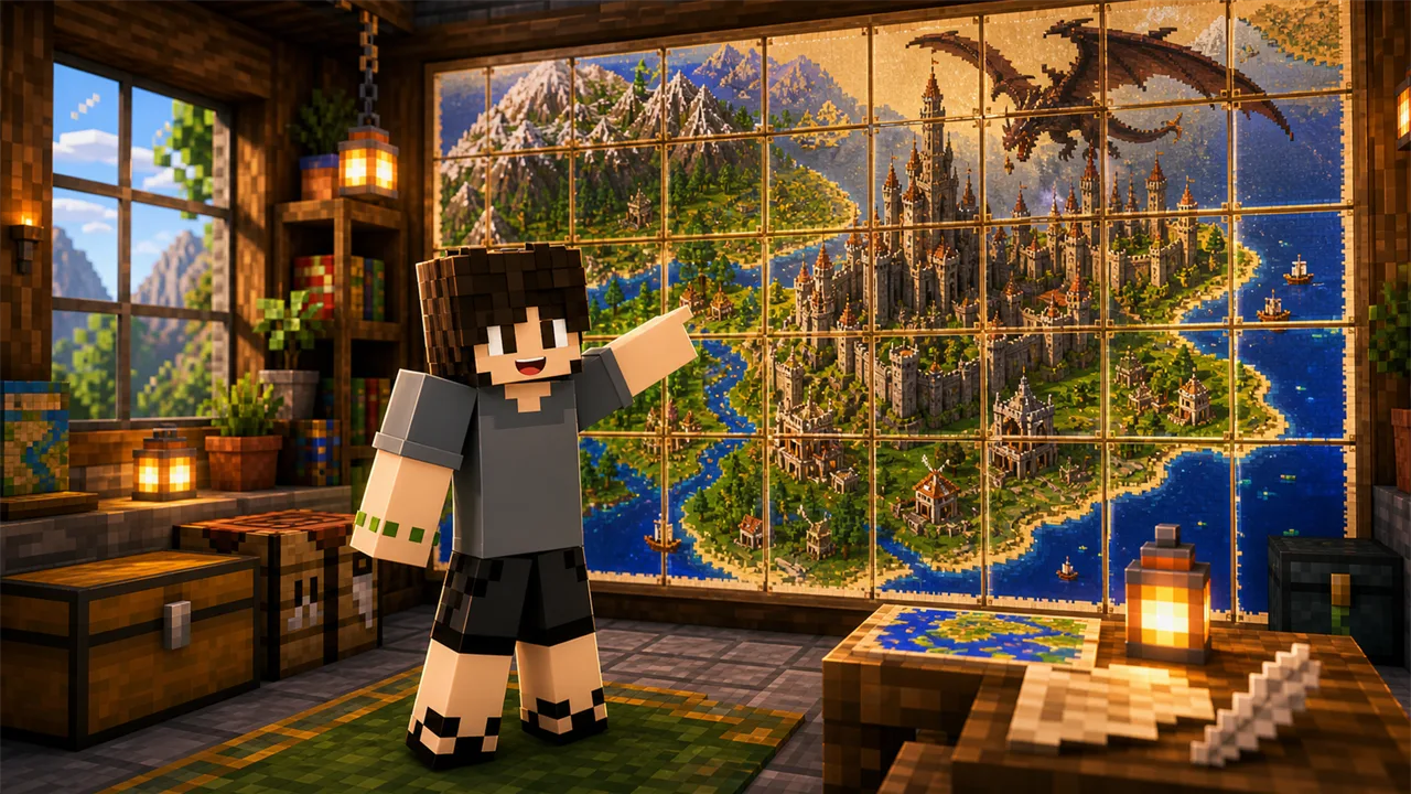 Como fazer um mapa de parede gigante no Minecraft (2026)